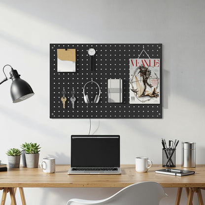 Peg Board, 2 Pack Metal Pegboard Panels Pink Pegboards Wall Organizer with Frame Large Heavy Duty Peg Board with Hooks for Walls Home,Garage Tool Storage,Office Organization,Kitchen 24”×16”