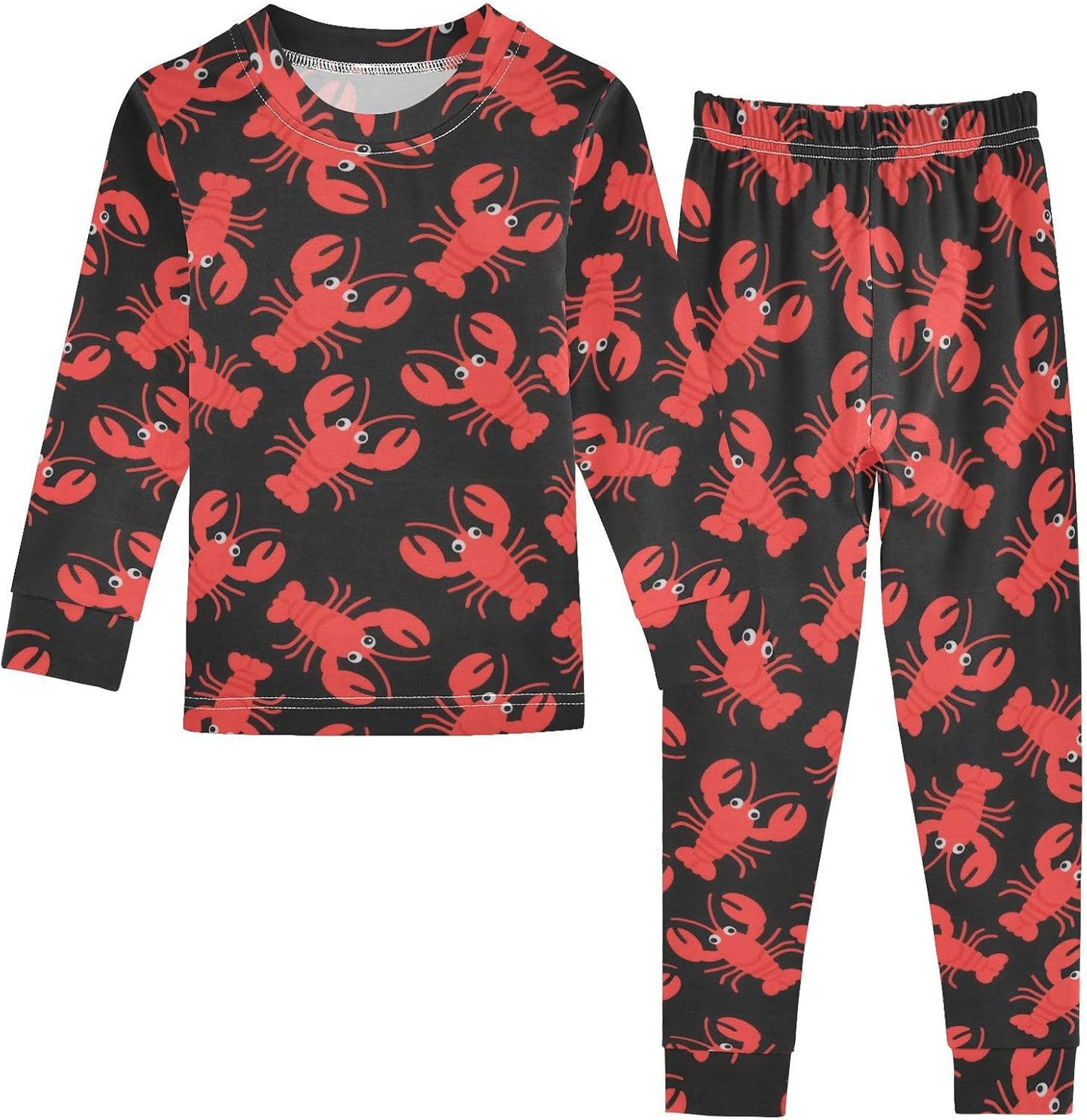 ALAZA Shark Starfish Palm Tree 2 Piece Pajama Set Long Sleeve Top and Pants Sleepwear Unisex - Colors A