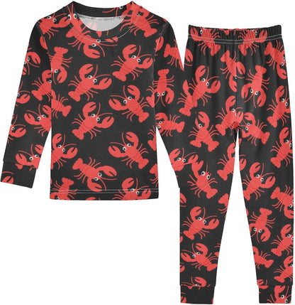 ALAZA Shark Starfish Palm Tree 2 Piece Pajama Set Long Sleeve Top and Pants Sleepwear Unisex - Colors A
