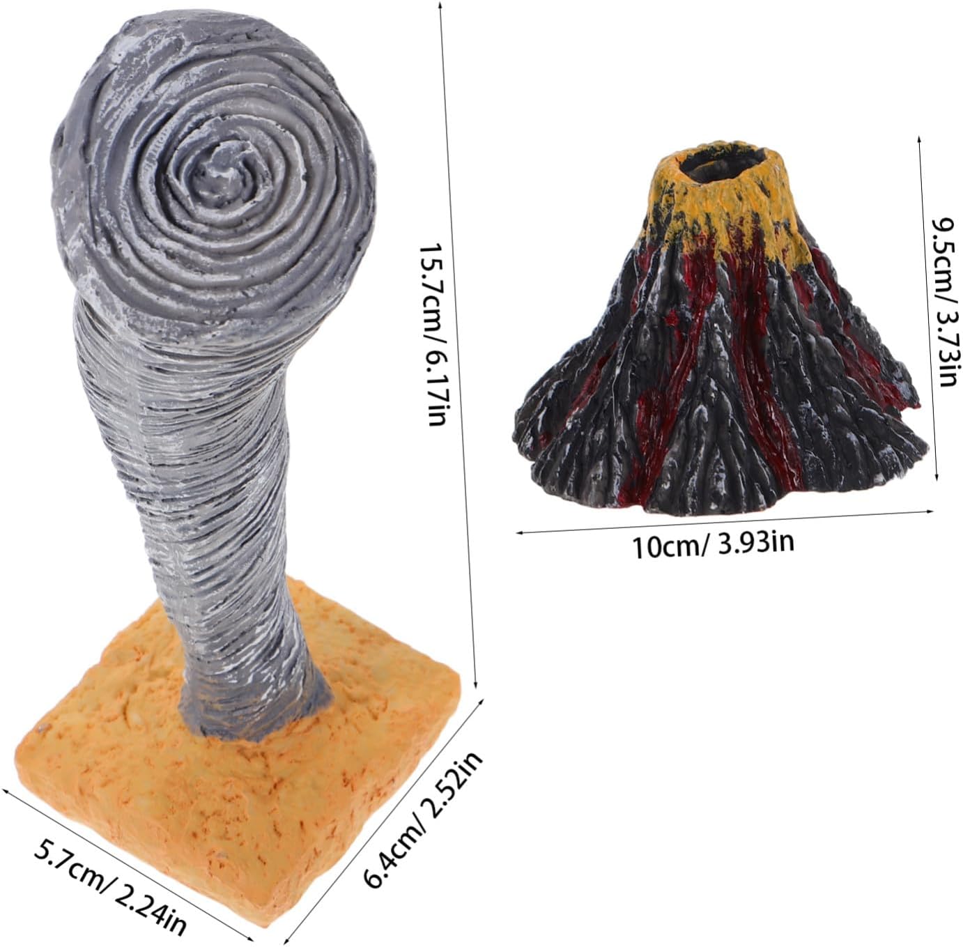 BESPORTBLE 2Pcs Realistic Volcano and Tornado Simulation for Educational Science Experiments Miniature Natural Disaster Models for Learning and Creative Exploration