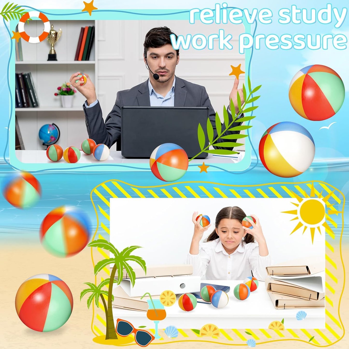 60 Pcs Globe Squeeze Balls Bulk,2.5 inch Earth Stress Relief Balls,Soft Foam Stress Ball Toy for Finger Exercise, Foam Squeezable Balls Classroom School Office Party Favors