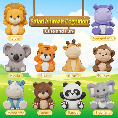 Learning Toy for Toddlers 1 2 3 Year Old, 10 Farm Animal Toys & 10 Barns, Counting, Matching & Sorting Montessori Educational Sensory Toys, Christmas Birthday Easter Gift for Baby Boy Girl 1-3