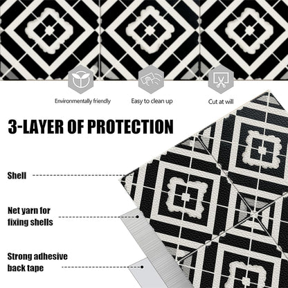 Wall Tiles Peel and Stick 12x12 Inch Ocean Coral Fish Pattern Vinyl Stickers Self Adhesive Tiles for Kitchen Bathroom Shower Laundry Room Aquarium Theme Home Renovation DIY Decor