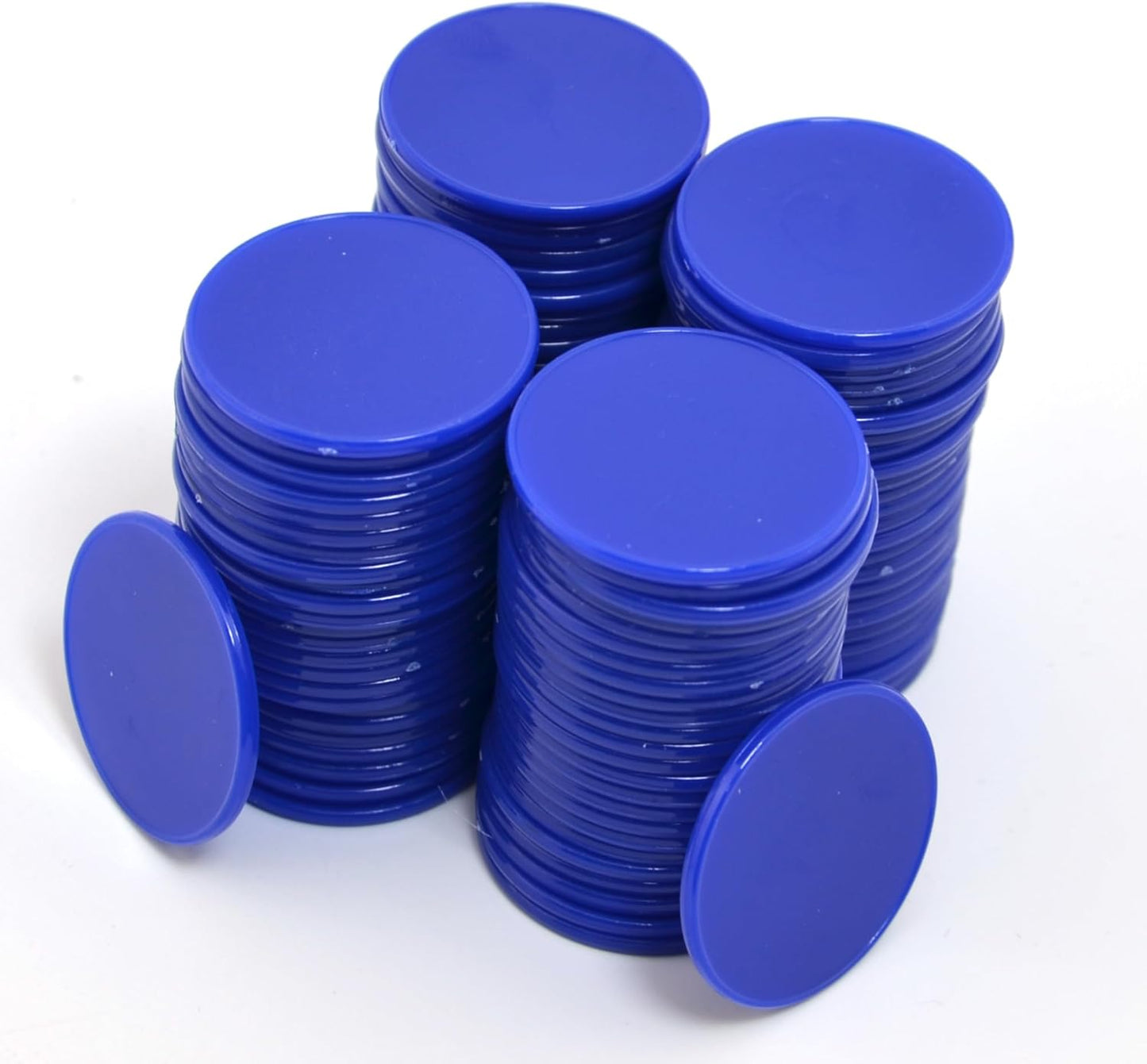 Smartdealspro 100pcs 32mm/1.26 Inch Opaque Plastic Learning Counters Disks Mini Poker Chips Game Tokens with Storage Box (Red)
