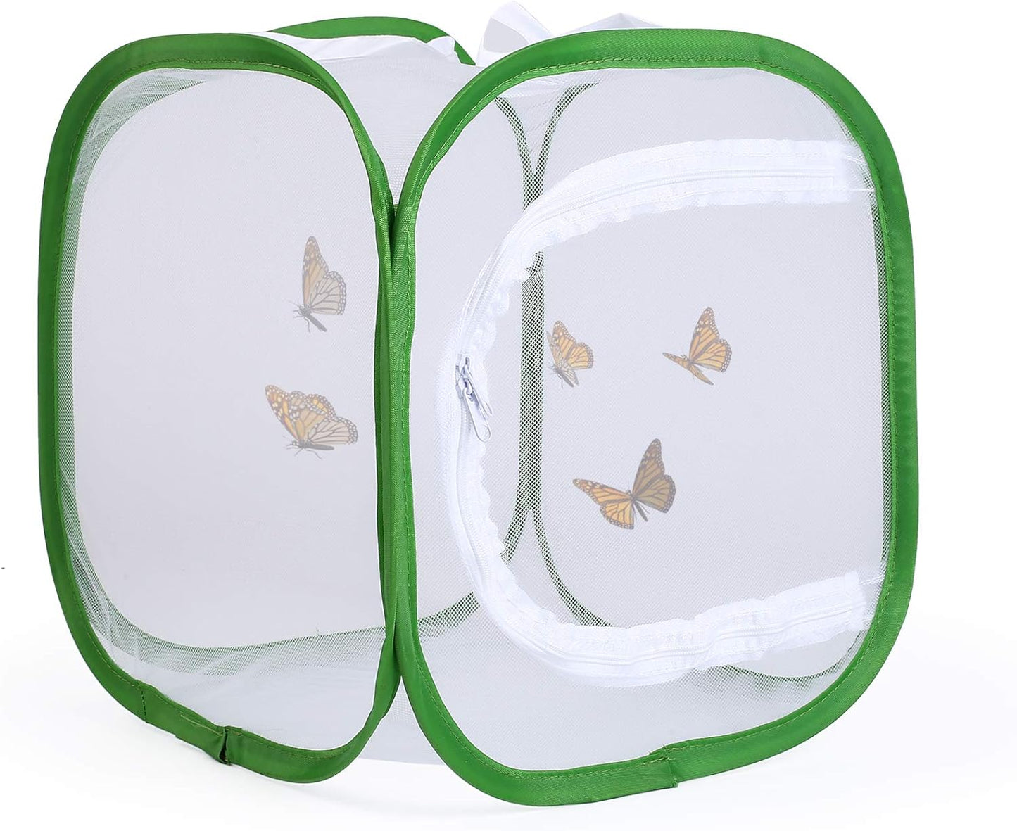 23.6" Large Butterfly Habitat Insect Cage Caterpillars Enclosure Pop-up Clear View 6 Mesh Panels 15.7 x 15.7 x 23.6 Inches Tall