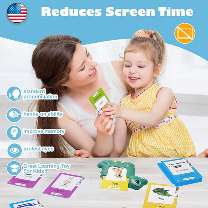 Talking Flash Cards for Toddlers 2-8,Montessori Toys for Autism,107 Sight Words,Alphabet CVC Learning Toy,Speak and Spell Phonics Games for Kindergarten,Educational Birthday Gift for Kids