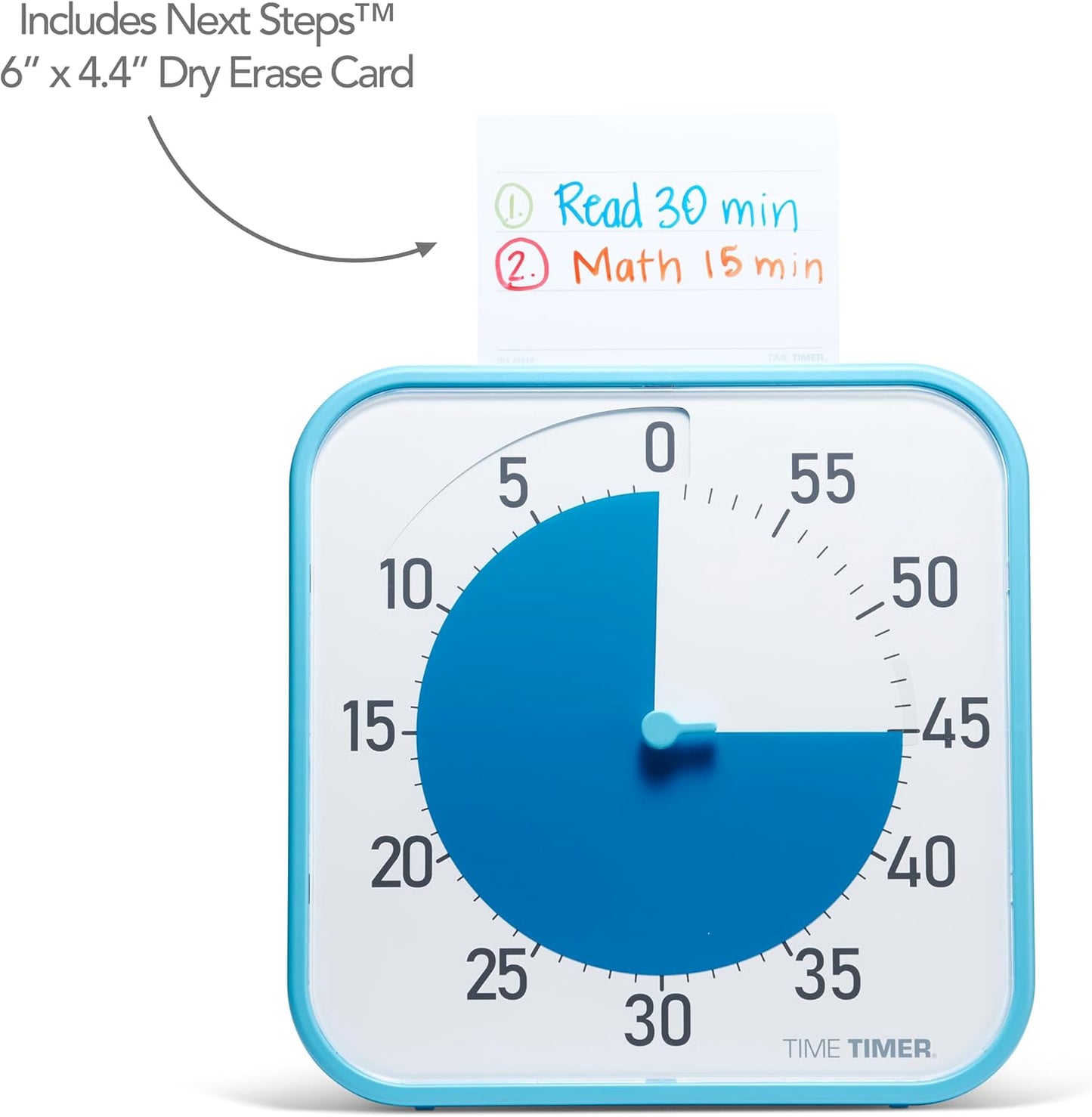 TIME TIMER 12 inch Visual Timer 60 Minute Kids Desk Countdown Clock with Dry Erase Activity Card, Also Magnetic for Classroom, Homeschooling Study Tool, Task Reminder, Home and Kitchen Timer