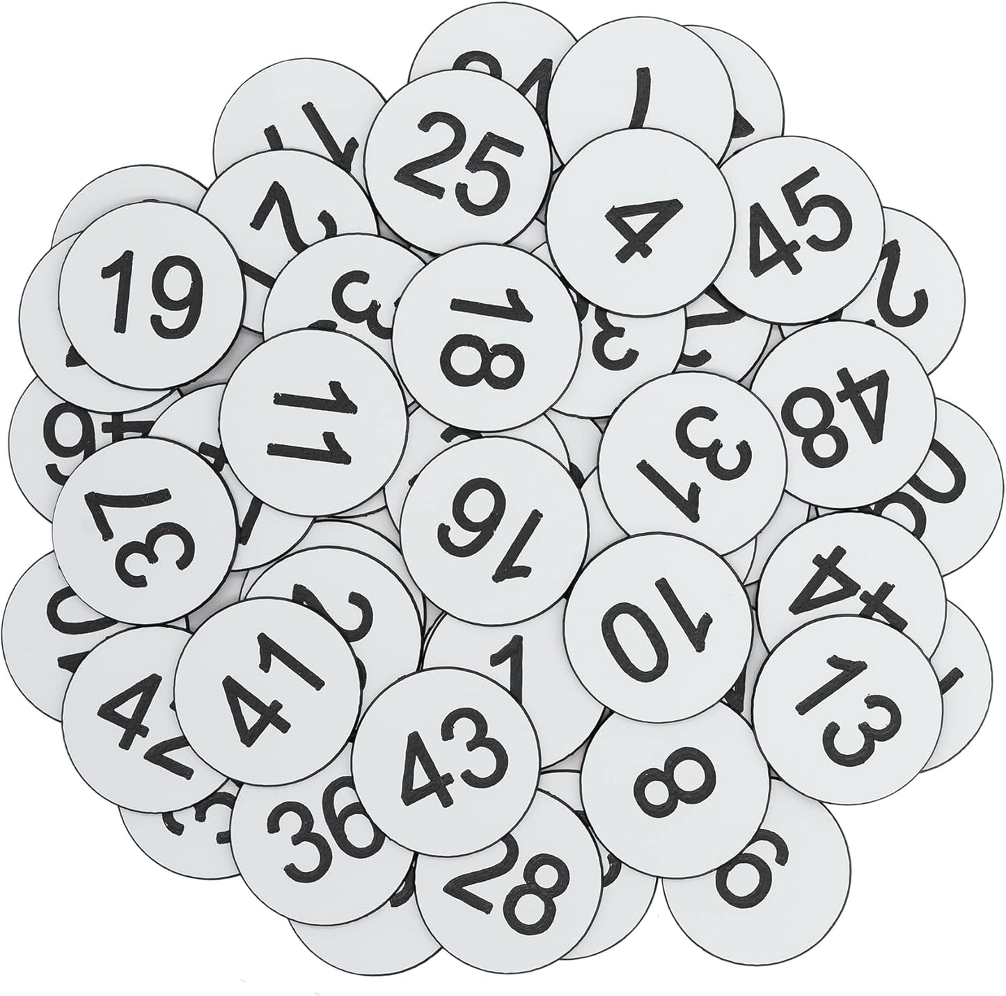 StayMax Plastic Number Tags Engraved Numbered Tags Without Hole (1-50, Black)