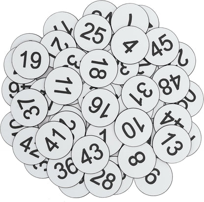 StayMax Plastic Number Tags Engraved Numbered Tags Without Hole (1-50, Black)