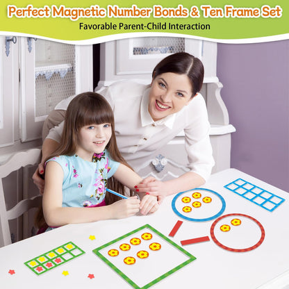 97 PCS Magnetic Numbers for Whiteboard, Math Manipulatives Kindergarten 1st Grade, Math Games for Kids, Magnetic Number Line, Math Counters & Ten Frames Set, Addition and Subtraction Games
