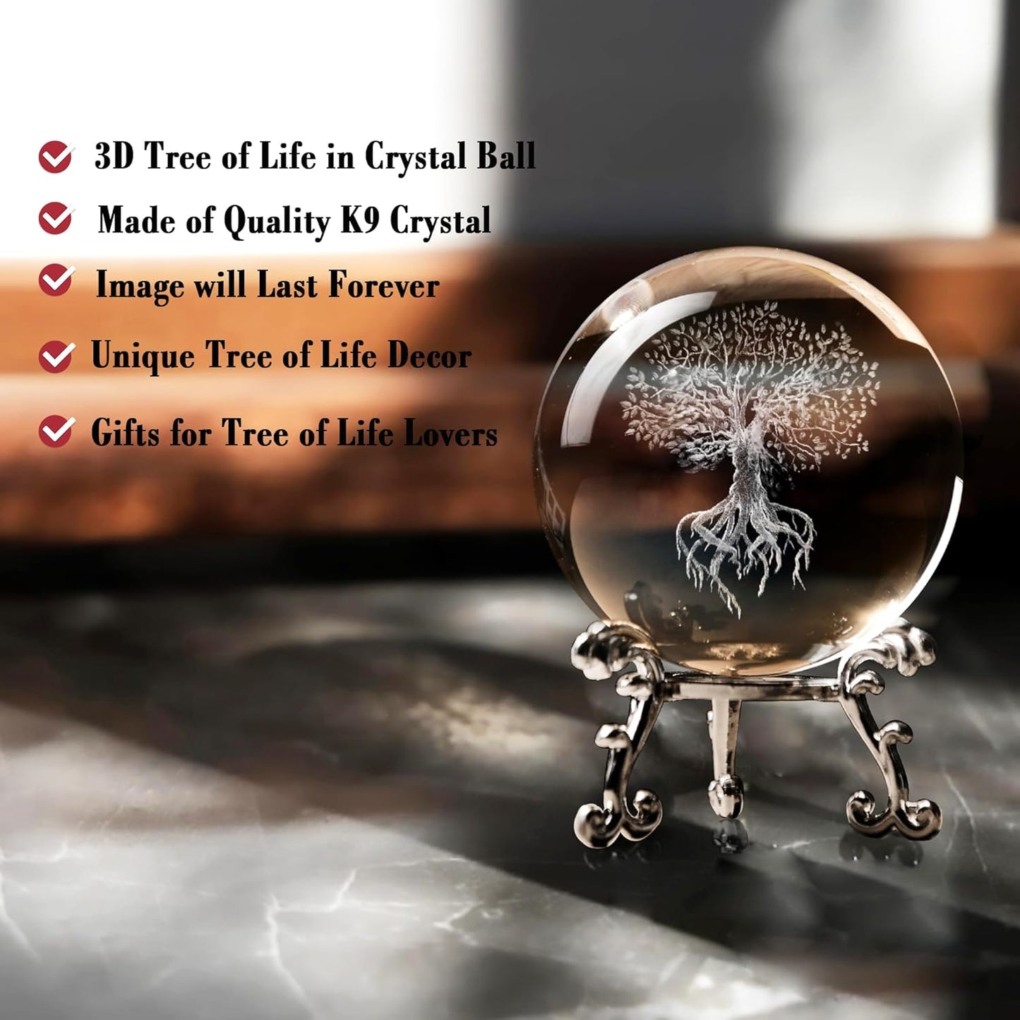 IFOLAINA 3D Solar System Crystal Ball 60mm Laser Engraved Glass Sphere Home Decor with Stand Solar System Planet Model Decor Space Universe Gifts for Astronomy Lovers