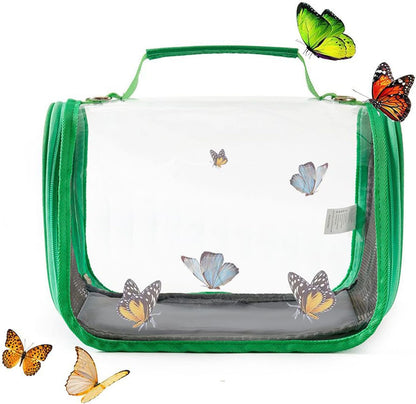 Butterfly Habitat Cage, Foldable Clear Mesh, 26x19x19.5cm, Butterfly Habitat Net, Transparent View Terrarium, Caterpillar Growing House, for Kids, Adults, Family