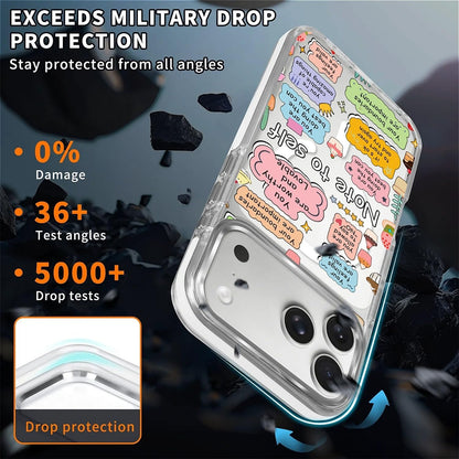 for iPhone 17 Pro Max Case [Compatible with Magsafe],Girls Women Clear Magnetic Case Silicone Shockproof Protective Cover with Pattern Colorful Motivational Letters