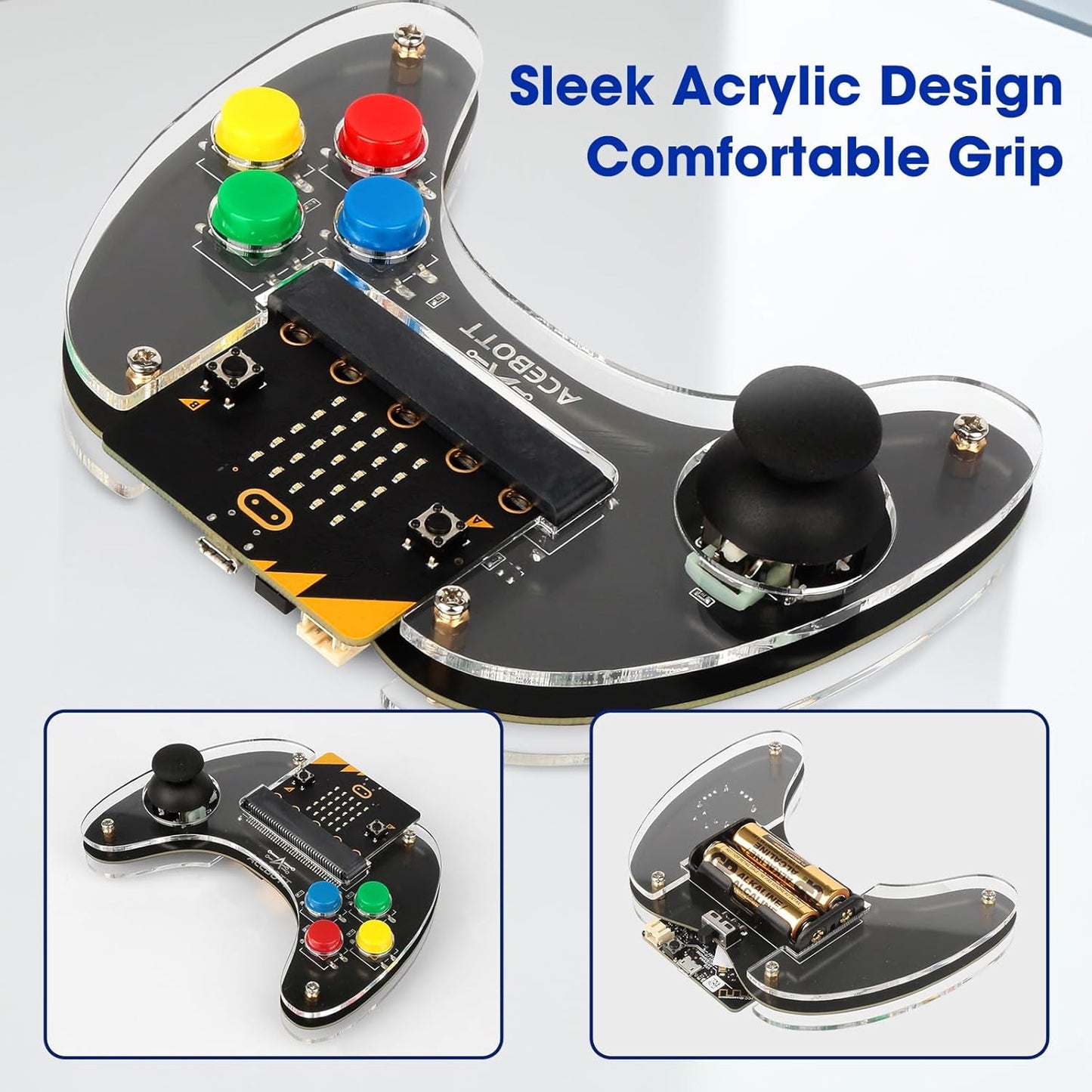 ACEBOTT Wireless Controller for Micro:bit Kit, STEM Kit Coding Robot kit Compatible with Makecode, Remote Control for Programming Learning, Gifts for Kids and Teens(Included Micro:Bit)