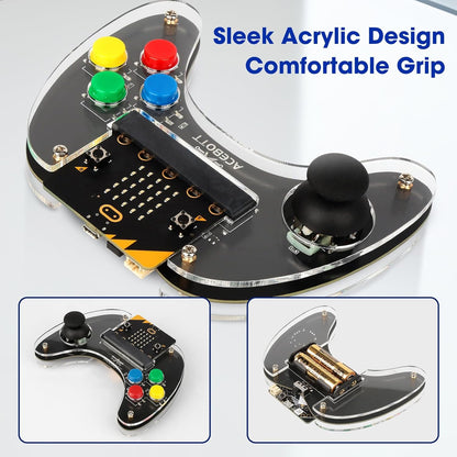 ACEBOTT Wireless Controller for Micro:bit Kit, STEM Kit Coding Robot kit Compatible with Makecode, Remote Control for Programming Learning, Gifts for Kids and Teens(Included Micro:Bit)