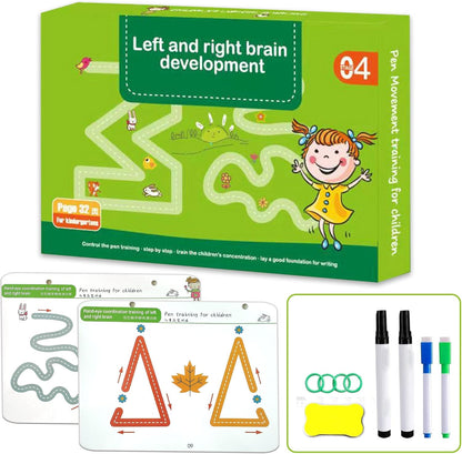 Scribble Smart Workbook, Handwriting Practice Workbook, Reusable Preschool Workbook and Tracing Book, Little Curious Mind Magic Scribble Smart Workbooks for Kid Ages 3-5 (4pcs Set)