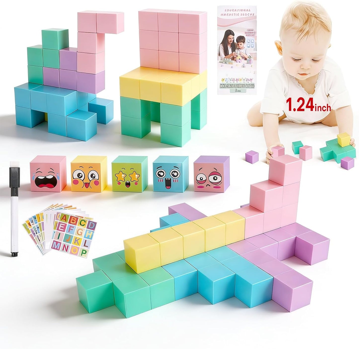 Marble Run for Kids - 133 PCS Construction Building Blocks Toys with Plastic Marbles, Maze Marble Track STEM Educational Toy, Birthday Gifts for Boys and Girls