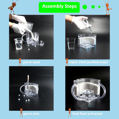 EXBEPE Sand Ant Farm with Connecting Tubes,Live Ant Habitat Colony Ecosystem Terrarium Kit for Kids to Study Insect Behavior