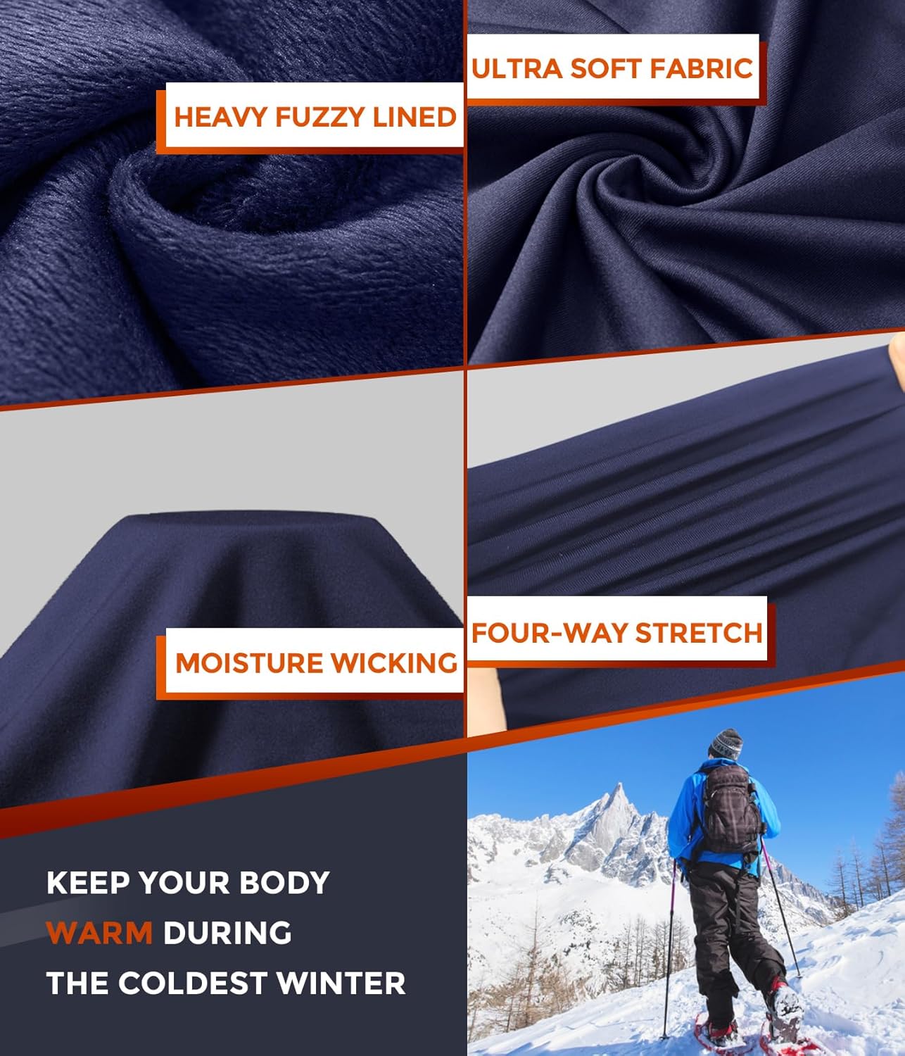 CL convallaria Thermal Underwear Long Johns Set Mens Winter Gift Hunting Gear Sport Base Layer Bottom Top - Colors B