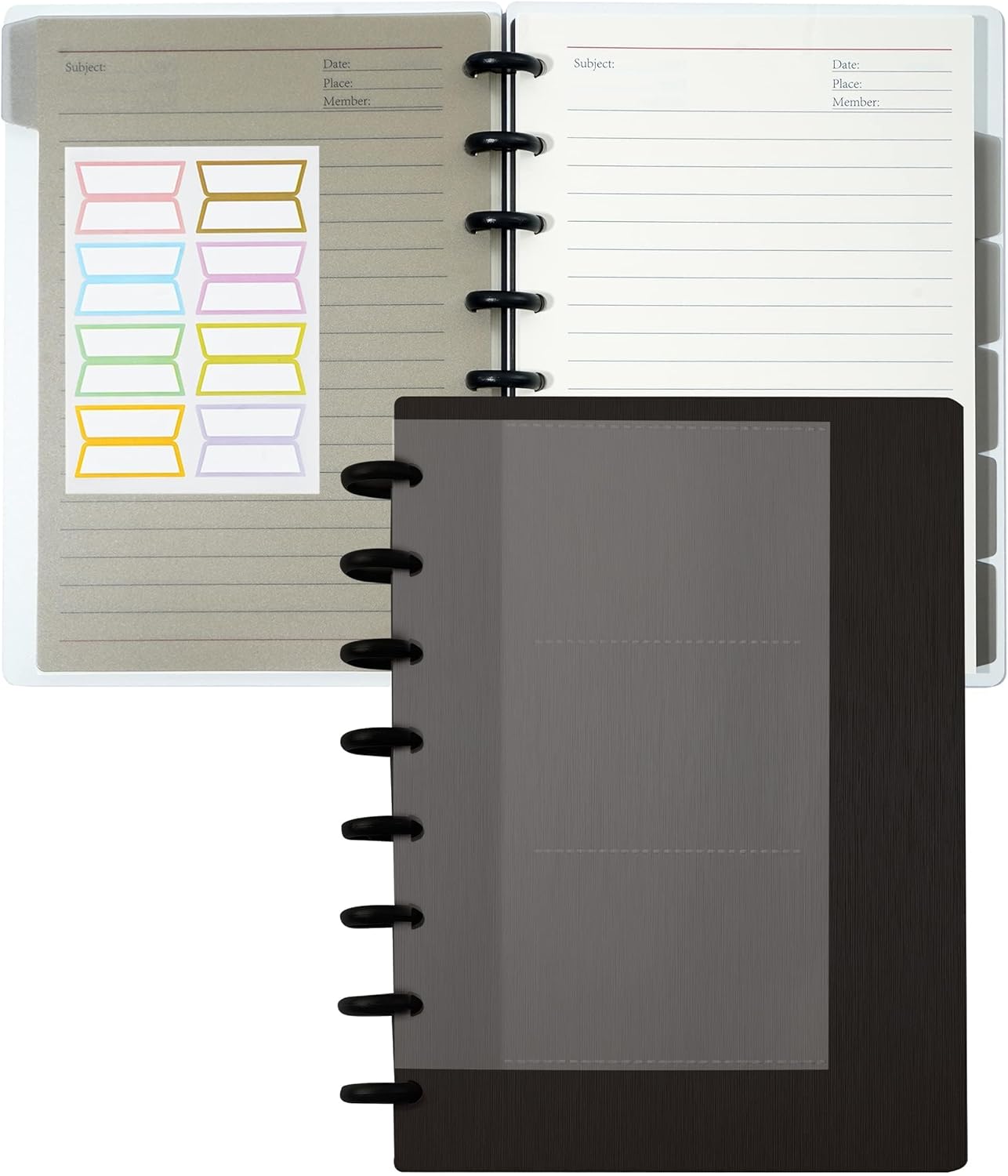 Discbound Notebook Refills for 11 Discs Notebooks 8.6 in x 12 in Letter Size 120 Sheets Multi-Subject Project Lined Pages Customizable Removable Pages(100 GSM) Heavyweight Planing Paper