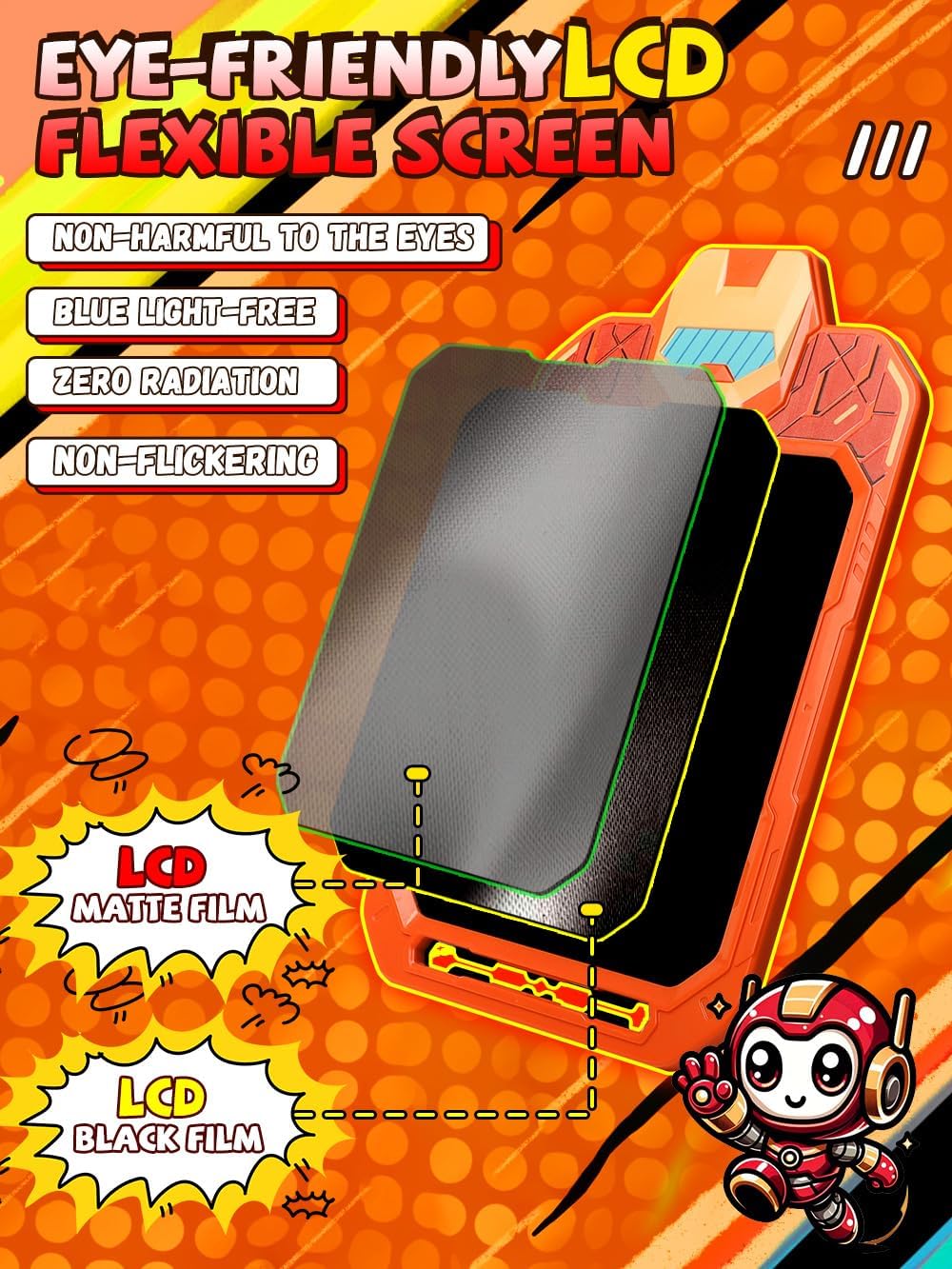 LCD Writing Tablet for Kids 10 Inch Bat Hero for Toddler 3 4 5 6 7 8 - Paint, Doodle Board, Drawing Pad - Travel Toys, Road Trip Car Activities, Birthday Christmas Gift Boys & Man
