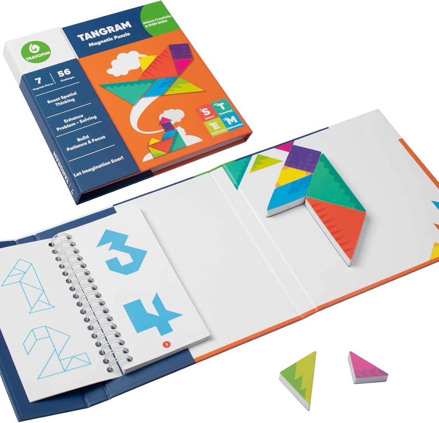 TRAVOFUN Magnetic Fishing Game Book - Travel Toys for Toddlers 3-5 - Car Road Trip Essentials & Airplane Activities for Kids - Montessori Learning Gift with 2 Poles & 27 Ocean Fish (Quiet & Portable)