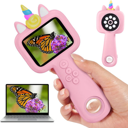 Magnify 2.4" Microscope for Kids, 600X-4800X Handheld Digital Miniscope, Portable Pocket Magnification Microscope Photo & Video | Education Toys for Age 3 4 5 6 7 8 9 10 Girls Boys