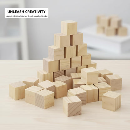 Wood Blocks for Crafts, Unfinished Wood Cubes, 2 Inch Natural Wooden Blocks, Pack of 8 Wood Square Blocks, Wooden Cubes for Arts and Crafts and DIY Projects