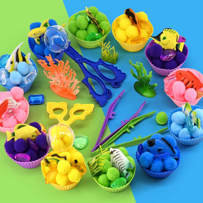 270 Pcs Numbers and Letters Sensory Bin Items Back to School Counting Sorting Sensory Bin Filler Fine Motor Numbers and Letters Geometric Figure Counts for Easter Spring Summer Sorting