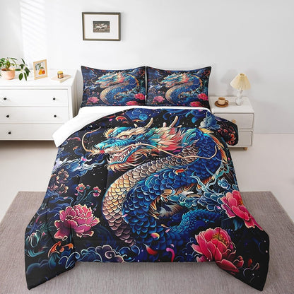 Castle Fairy Drum Kit Comforter Set,Musical Instruments Bedding Set for Kids Girls Women,Adults Rock Music Comforter,Neon Lighting Quilted Duvet Set Bedroom Collection Twin Size 2Pcs
