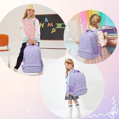 Girls Backpack for Elementary Unicorn Backpack Kids Backpack School Bookbag for Girls 3 in 1 Set Back to School
