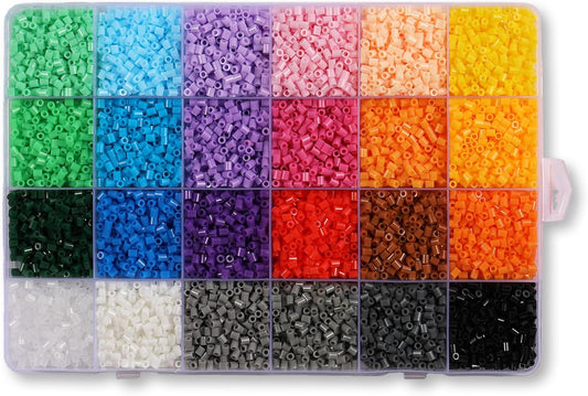 10000Pcs Loose Mini Fuse Beads 2.6mm Bulk Refill Kit Stress Relief Pixel Art 3D Craft Melting Beads for DIY Decor Crafts Creative Handmade Projects (Orange Yellow) - Colors A