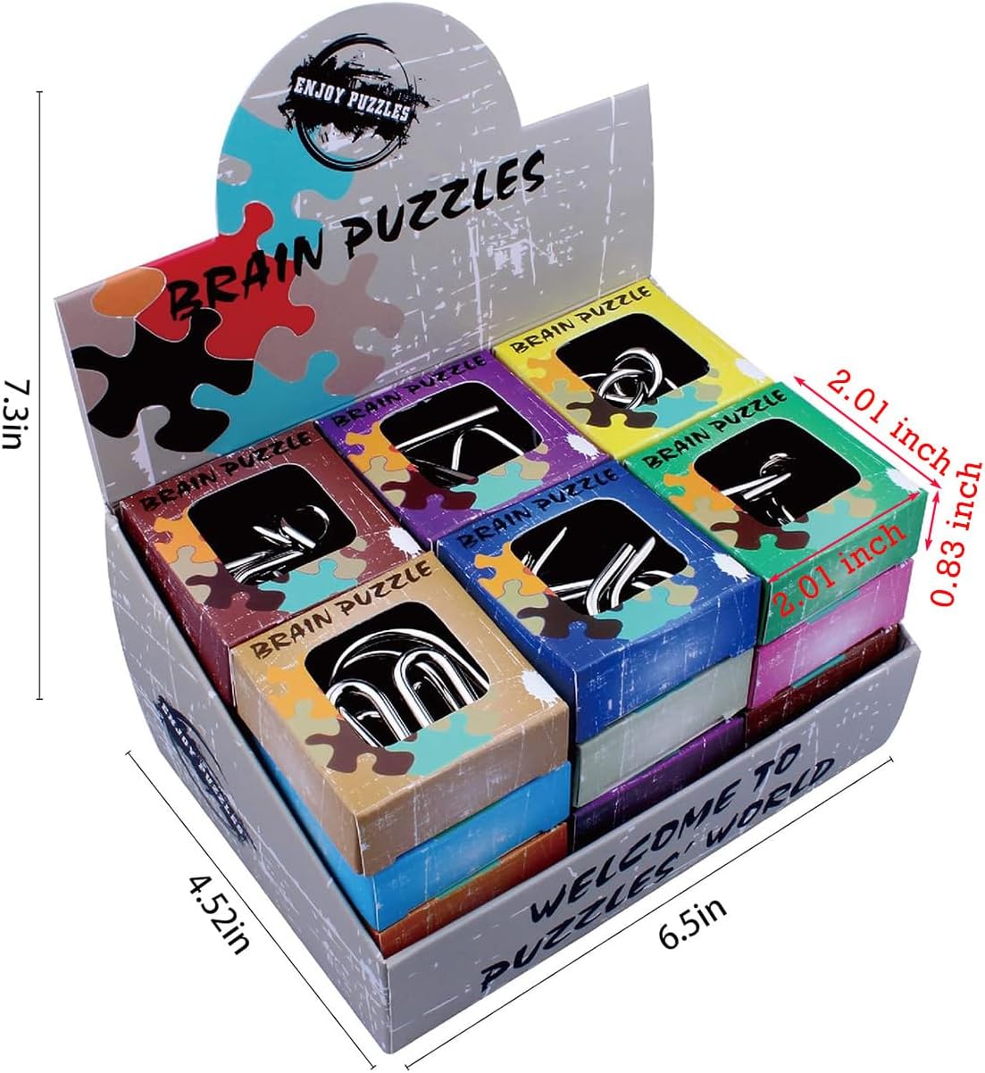 AHYUAN 24 Pack Metal Puzzles Brain Teaser IQ Wire Metal Puzzles for Adults Kids Teenagers Gifts Fidget Toys Educational Puzzle Games Toys Magic Trick Toy Party Favors for Kids Adults Challenge