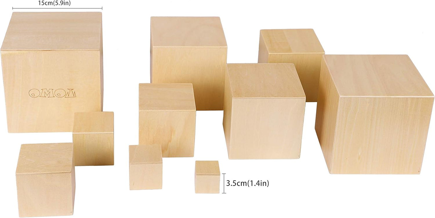 TOWO Wooden Stacking Boxes-Nesting and Sorting Cups Numbers Alphabet Animals Blocks for Toddlers-Stacking Cubes Educational Toys for 2 Years Old Montessori Materials