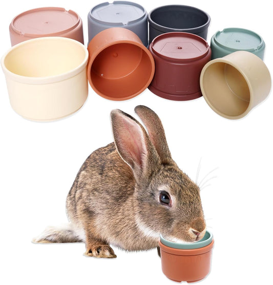 8 Pcs Stacking Cups for Rabbits, Multi-Colored Bunny Toys of Different Sizes, Nesting Cups Toys for Small Animals Hiding Food and Playing