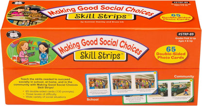 Super Duper Publications Making Good Social Choices Skill Strips®, Critical Thinking Flashcards, Educational Resource