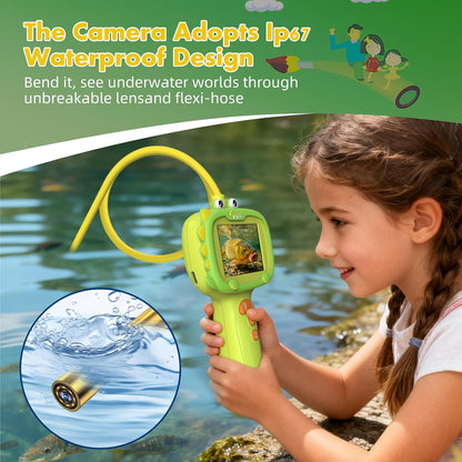 Daxiongmao Borescope Camera with Light for Kids | STEM Science Educational Toy for 3 4 5 6 7 8 Years Old Boys & Girls | Birthday Gift for Outdoor Adventures & Nature Discovery（Blue）