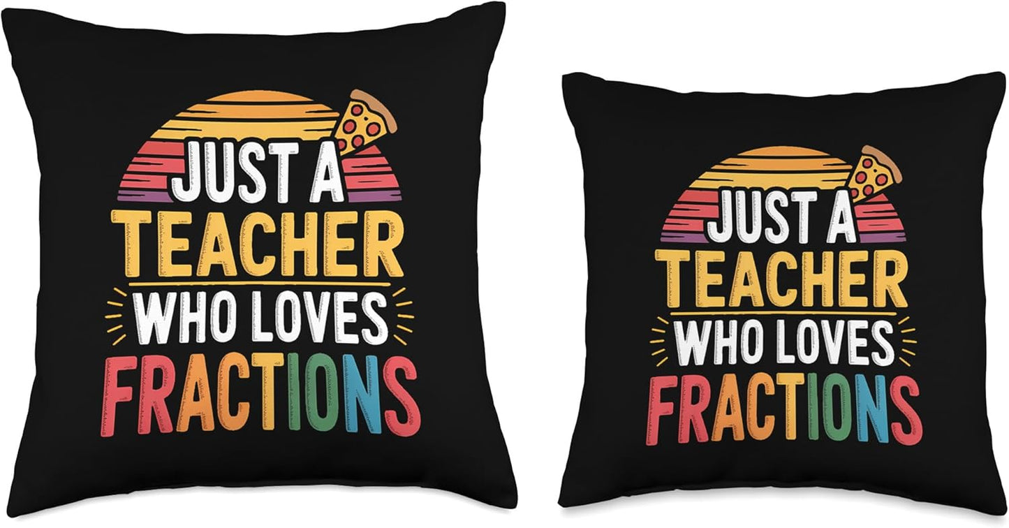 Pizza Fractions Math Slices Learning - Parts & Circle Throw Pillow
