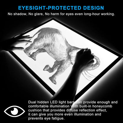 LitEnergy A4 LED Copy Board Light Tracing Box, Adjustable USB Power Artcraft LED Trace Light Pad for Tattoo Transferring, Drawing, Sketching, Animation, Stenciling, Diamond Art Painting Accessories