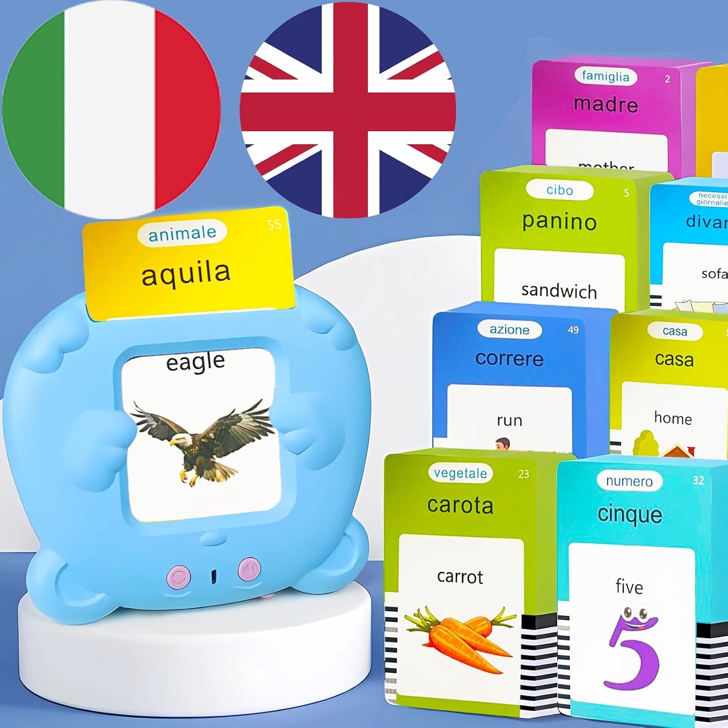 Bilingual English Flash Cards - Korean Talking Flash Cards, 510 Sight Words 31 Themes, Pocket Speech for Toddlers 3-12, Autism Sensory Toys, Preschool Learning Activity (Korean, Pink)