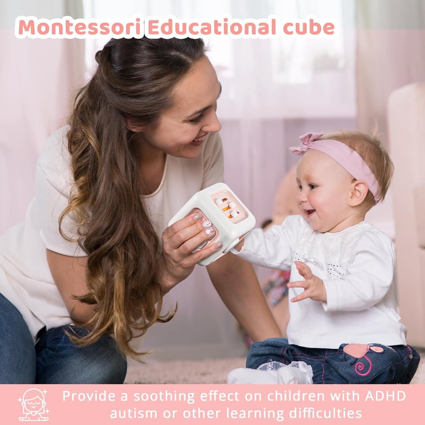 SOCBTNSO Busy Cube Toy for 1 Year Old Boy, Montessori Toys for 1+ Year Old, Travel Sensory Toys for Toddlers 1-3, Learning Fine Motor Skills| 1st Birthday Gifts 6 9 12 Months Baby