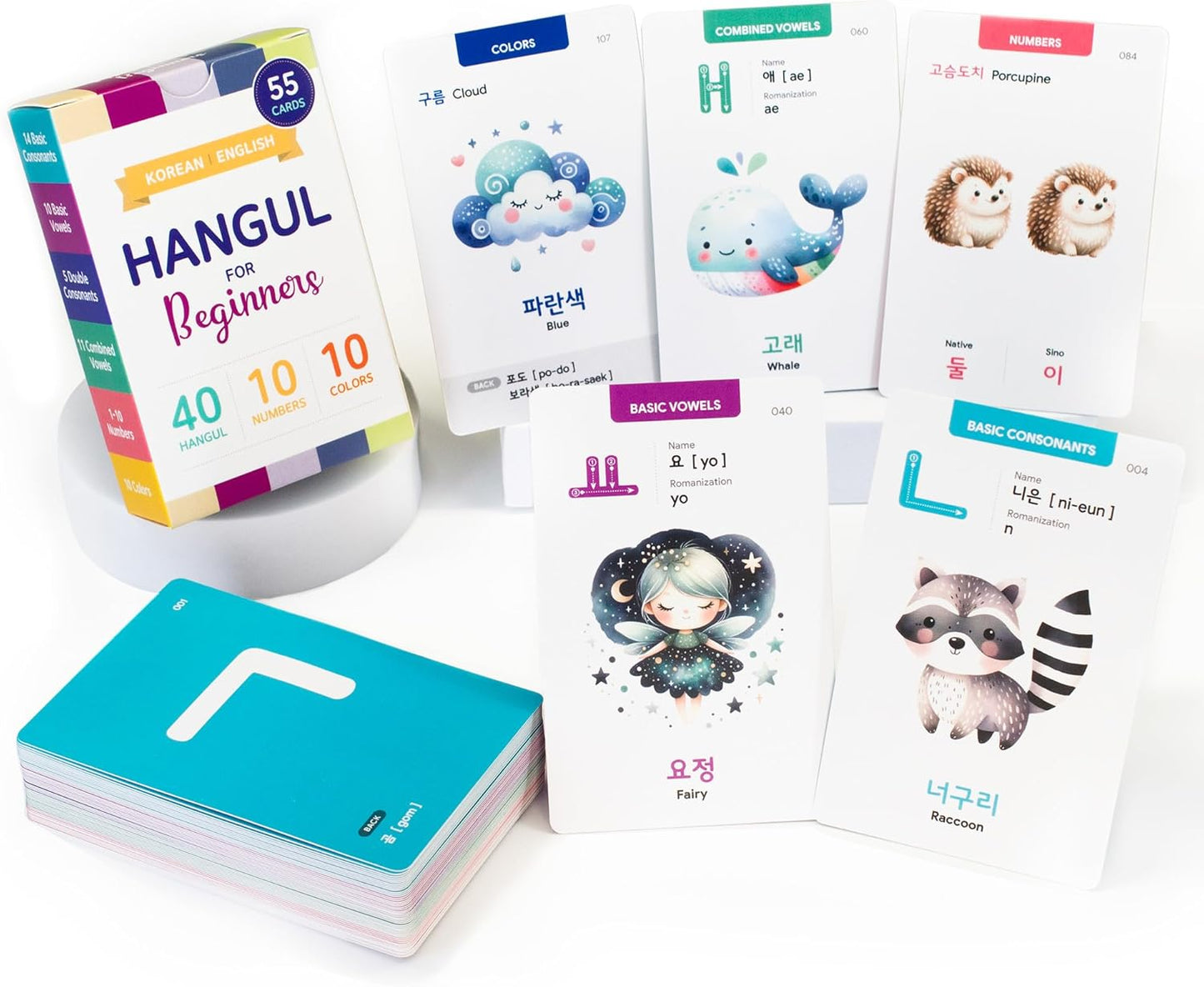 Toddler Korean Flashcards – 55 Fun & Educational Cards for Preschoolers & Beginners