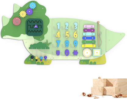 BlueWood Wooden Wall Busy Board Panels, Toddler Learning Activity Center, Montessori Philosophy Sensory, Educational Toys, Conducive to All-Round Development - Whale