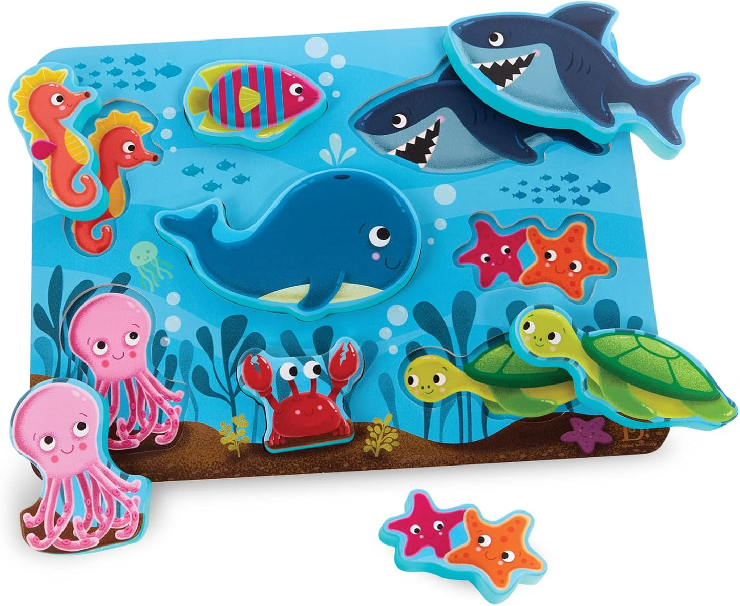 B. toys – Peek & Explore – School BusChunky Puzzle for Toddlers,Educational & Developmental Toys for Kids – 2+ Years