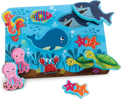 B. toys – Peek & Explore – School BusChunky Puzzle for Toddlers,Educational & Developmental Toys for Kids – 2+ Years