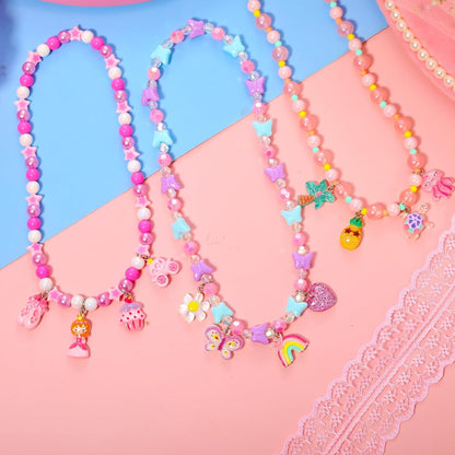 PinkSheep Toddler Jewelry Kids Necklace Choker and Bracelet 3 Pack 9pcs, Little Girls Jewelry In Box, Flower Girl Gift Kids Girls Accessories