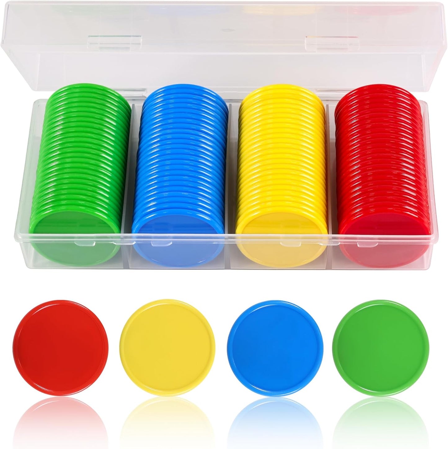 1.45 Inch Plastic Poker Chips for Game Tokens Bulk Poker Card Game Chips