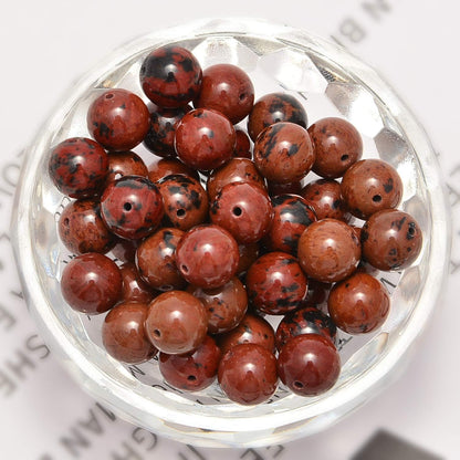 NCB 100pcs Original Natural Stone Beads Gemstone Round Loose Beads 6mm 8mm 10mm (Blue Aventurine, 6mm 100Beads) - Colors B