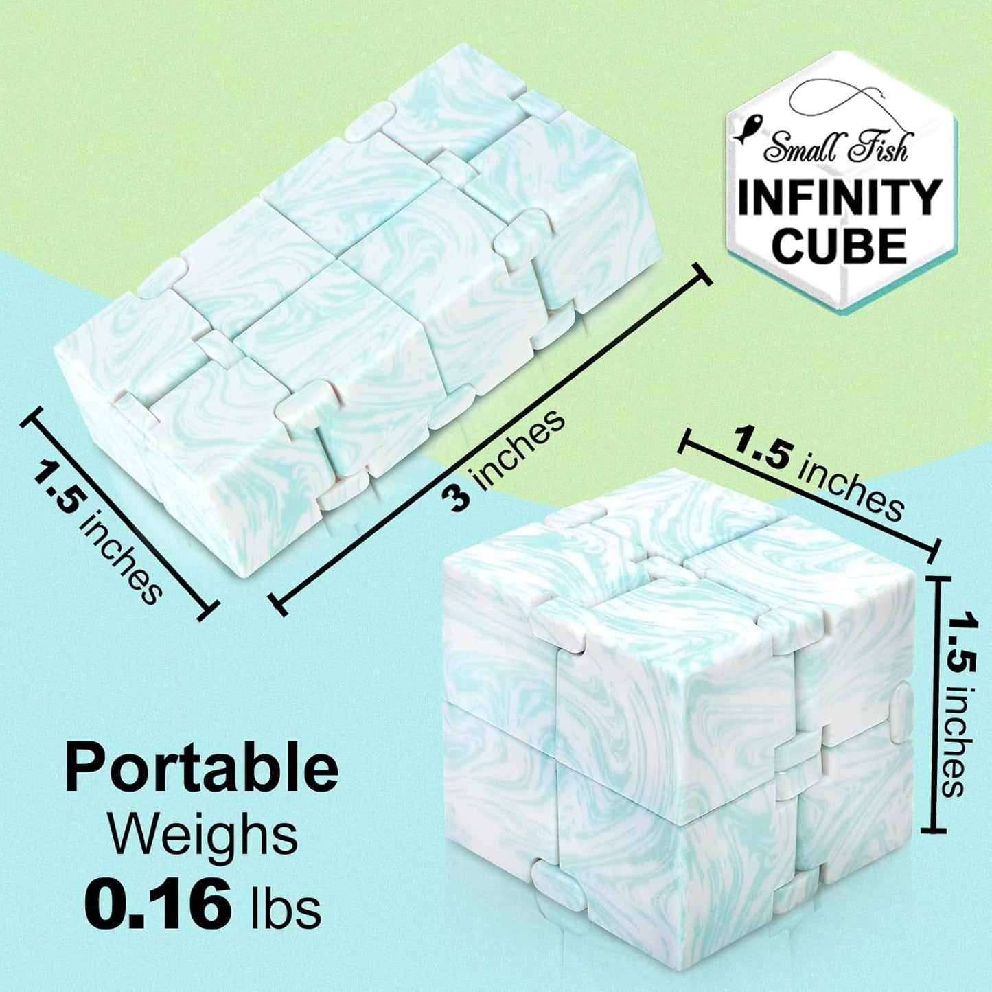 Infinity Cube Sensory Fidget Toy, EDC Fidgeting Game for Kids and Adults, Cool Mini Gadget Best for Calming and Stress Relief and Kill Time, Autism Toys Dementia Gift Stocking Stuffers