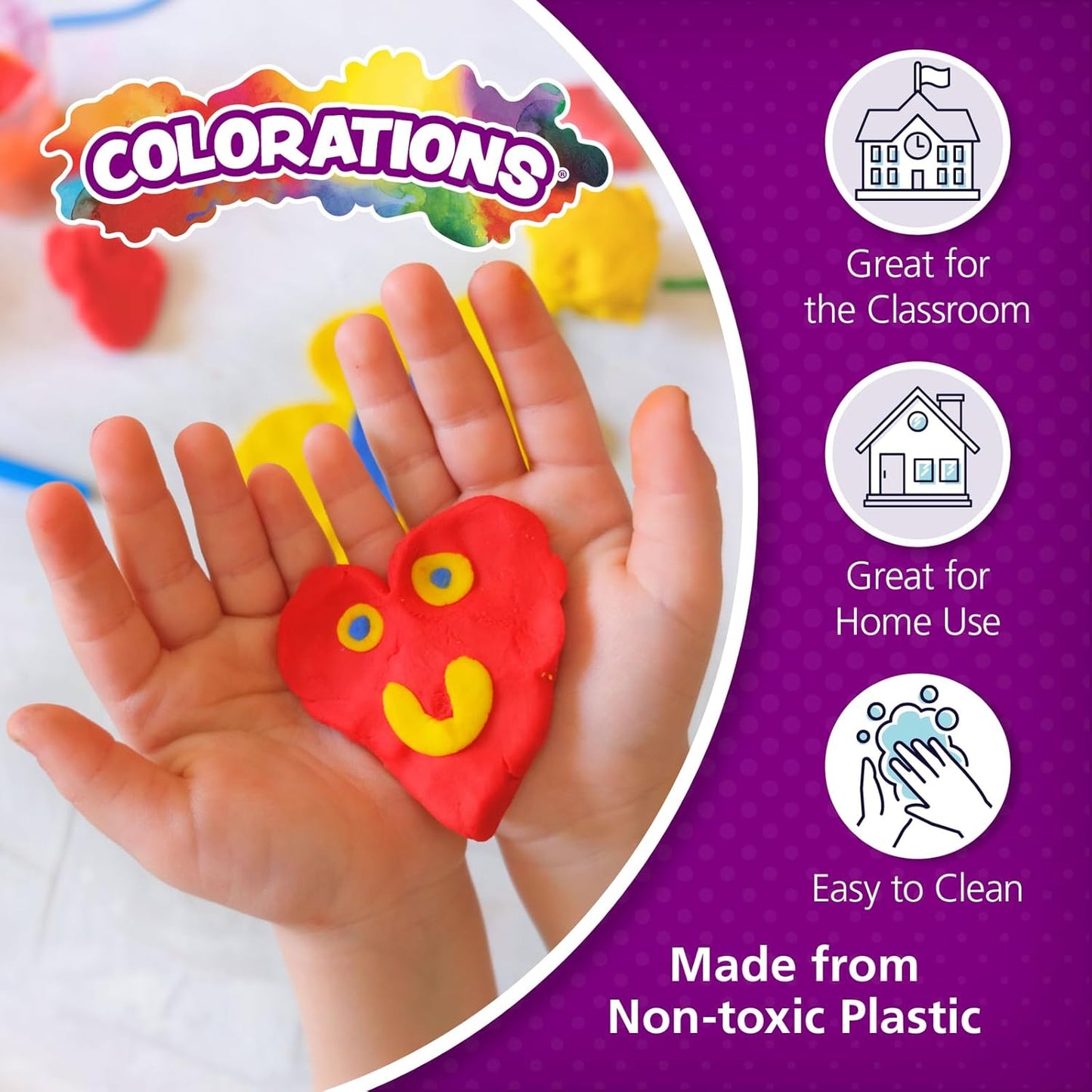 Colorations Alphabet Dough Stampers Set, Uppercase Letters – Set of 26 Letter Stamps, Fun ABC Learning Tool for Toddlers, Ideal for Classroom and Home Learning